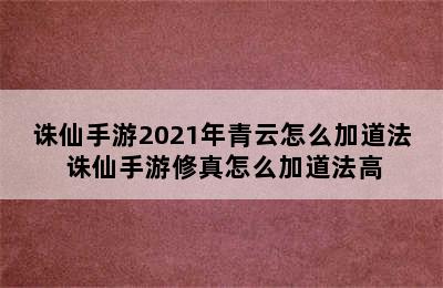 诛仙手游2021年青云怎么加道法 诛仙手游修真怎么加道法高